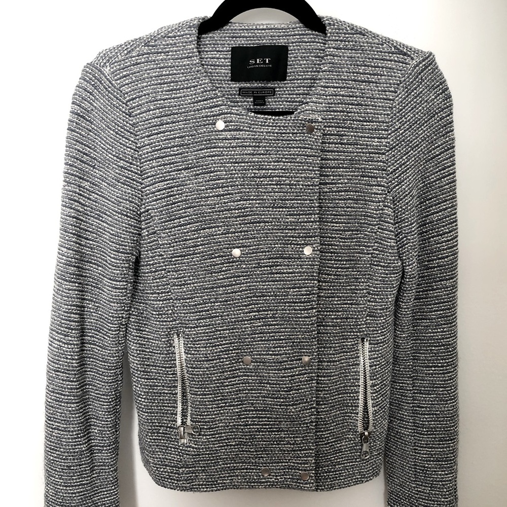 Set tweed Moto jacket, sz XS